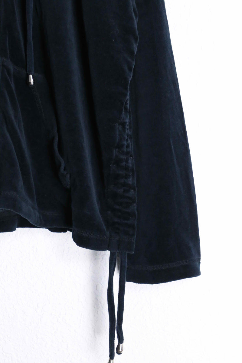 black velour short hoodie