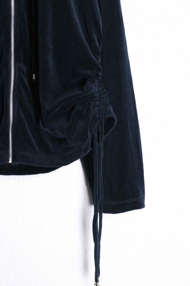 black velour short hoodie