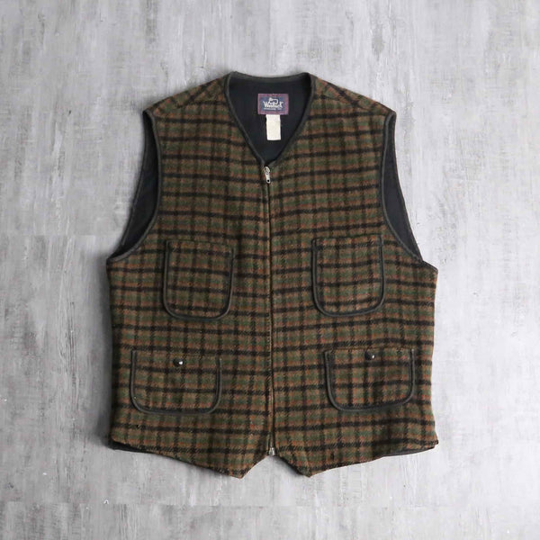 “Woolrich” wool × mohair checked work vest