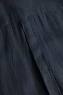 2000s GAZMAN black linen shirt