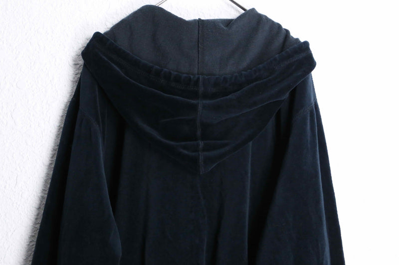 black velour short hoodie