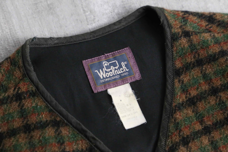 “Woolrich” wool × mohair checked work vest