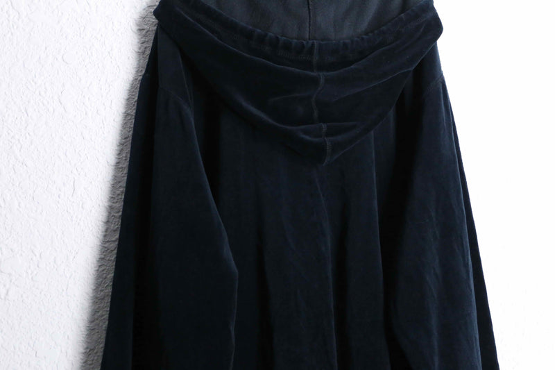 black velour short hoodie