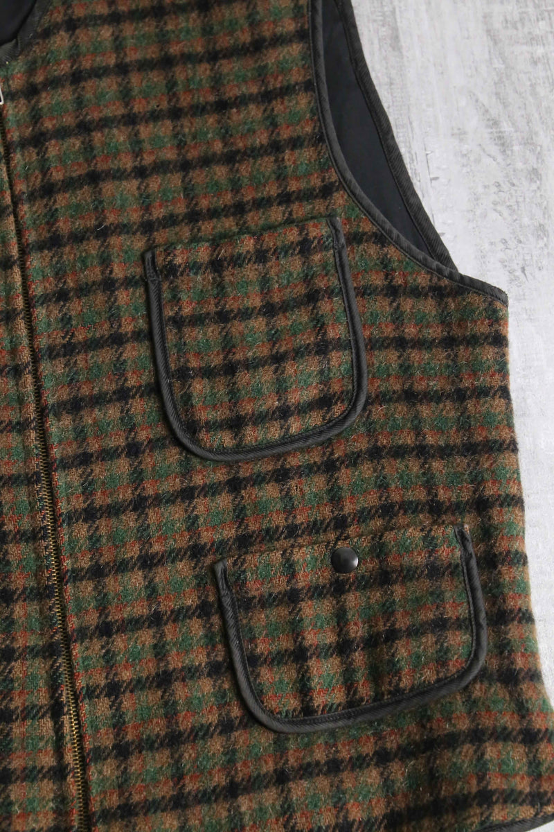 “Woolrich” wool × mohair checked work vest