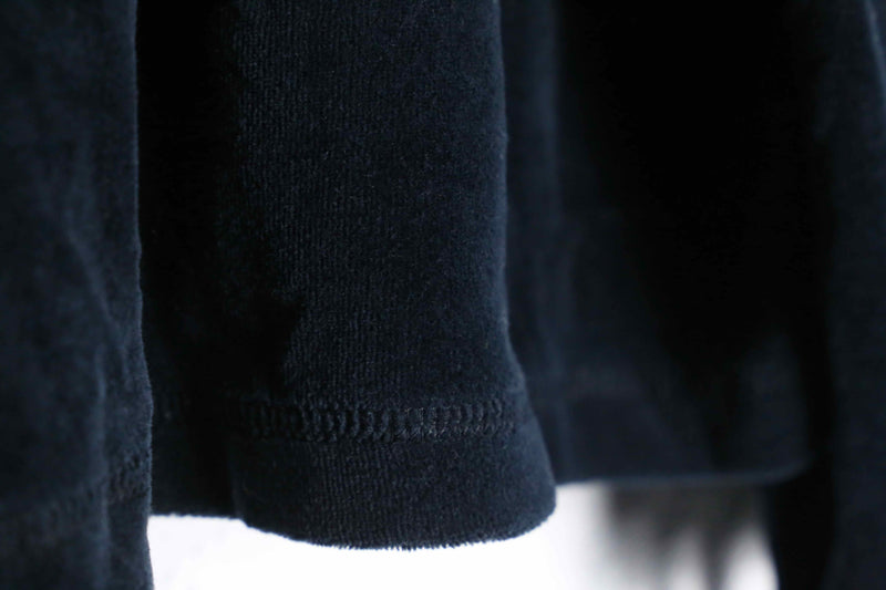 black velour short hoodie