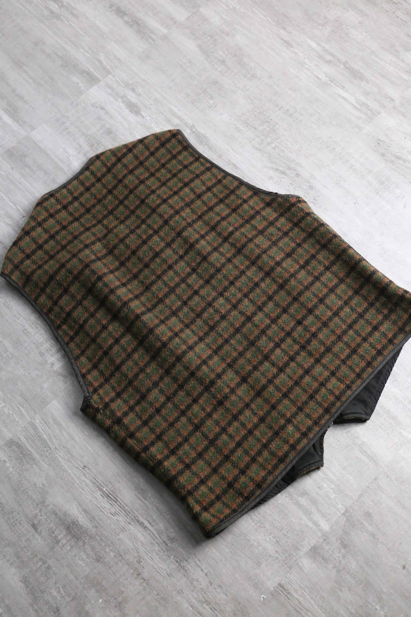 “Woolrich” wool × mohair checked work vest
