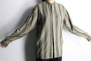 jacquard stripe L/S band collar shirt