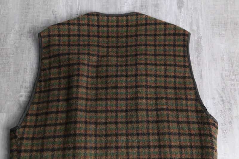 “Woolrich” wool × mohair checked work vest