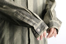 jacquard stripe L/S band collar shirt