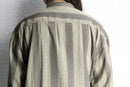 jacquard stripe L/S band collar shirt