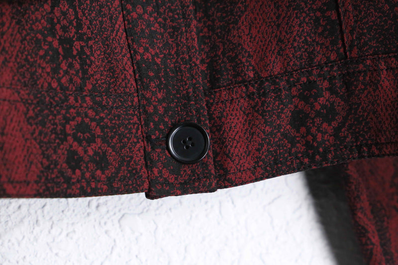 dark red python pattern short jacket