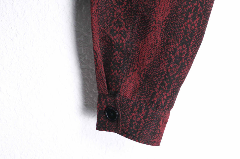 dark red python pattern short jacket