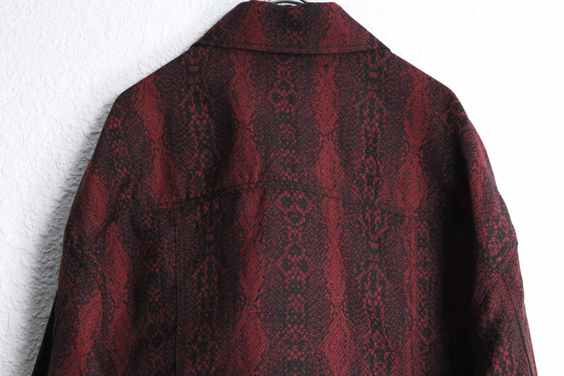 dark red python pattern short jacket