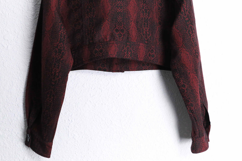 dark red python pattern short jacket