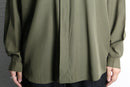 olive color L/S band collar shirt