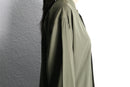 olive color L/S band collar shirt