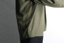 olive color L/S band collar shirt