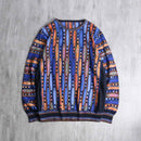 blue × orange geometry pattern 3D knit