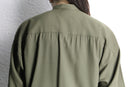 olive color L/S band collar shirt