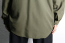 olive color L/S band collar shirt