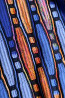 blue × orange geometry pattern 3D knit