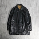 reversible leather middle jacket
