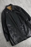 reversible leather middle jacket