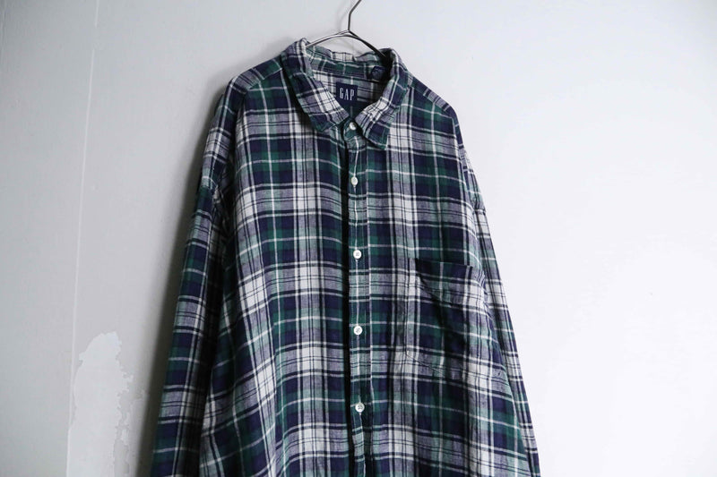 “GAP” linen check shirt l/s