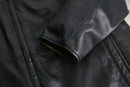 reversible leather middle jacket
