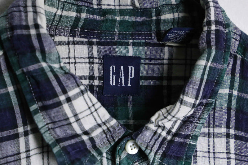 “GAP” linen check shirt l/s