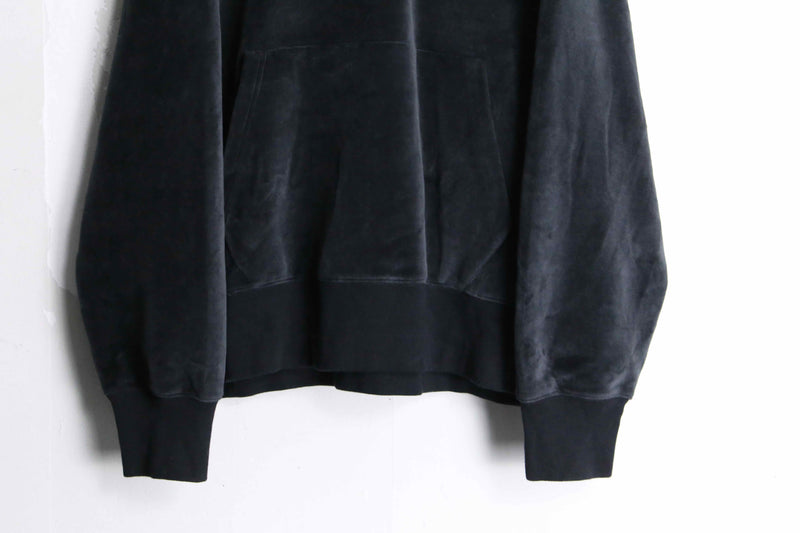 "Champion" black color loose velours hoodie