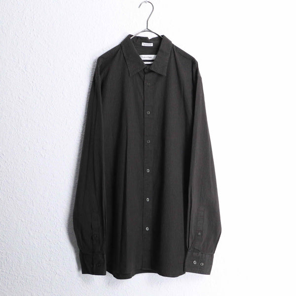 ”Calvin Klein” ink black stripe dress shirts