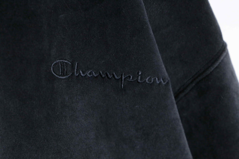 "Champion" black color loose velours hoodie