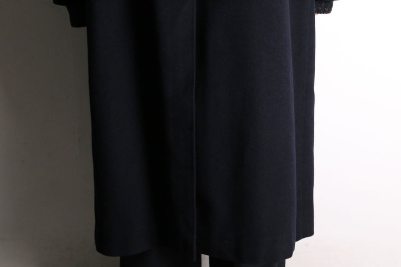 cashmere 100% black soutien collar coat