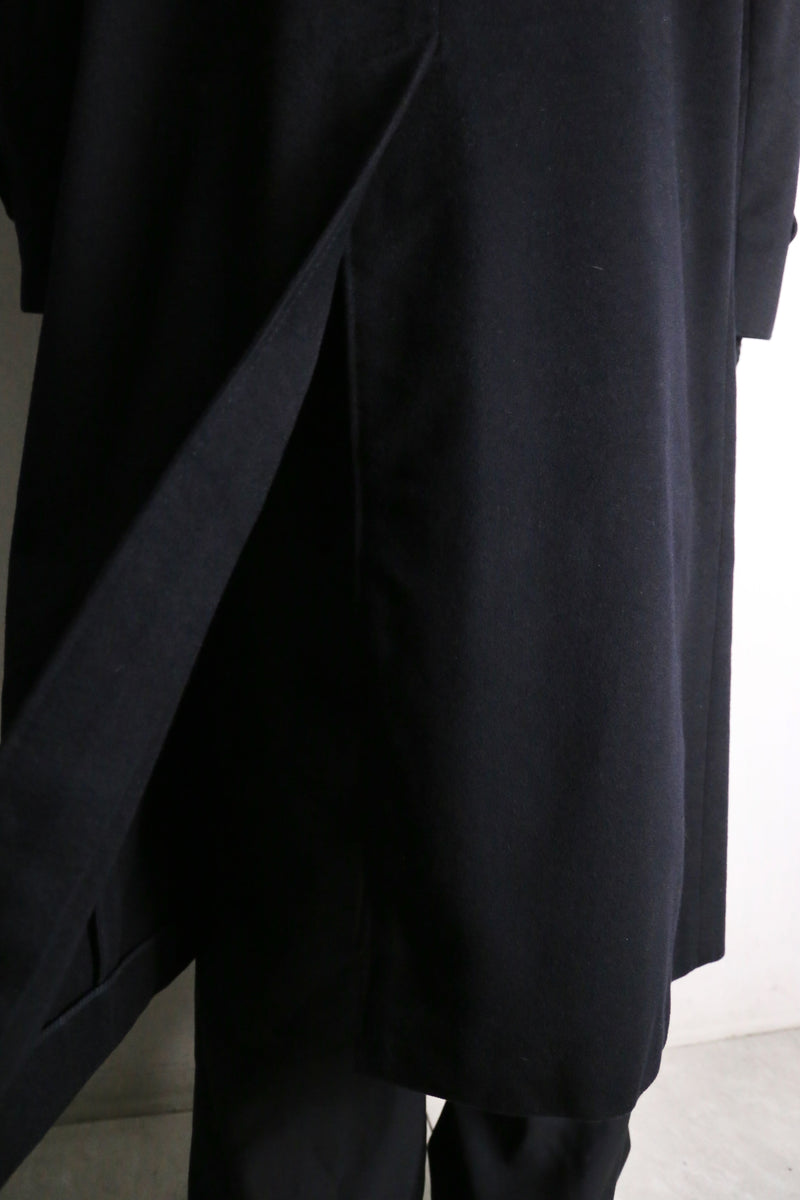 cashmere 100% black soutien collar coat