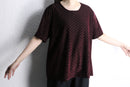 bordeaux color velour × sheer cut-sew
