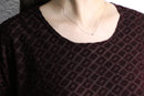 bordeaux color velour × sheer cut-sew