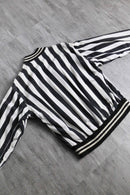 monotone stripe short blouson