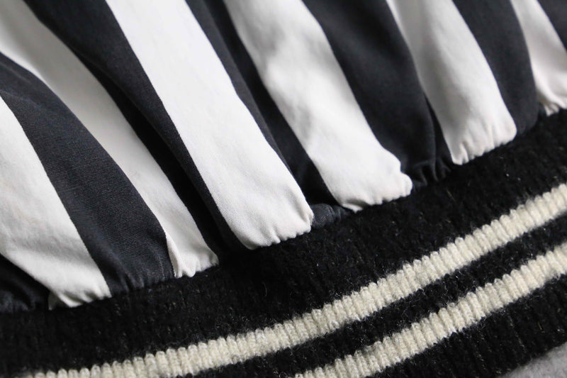 monotone stripe short blouson