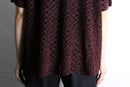 bordeaux color velour × sheer cut-sew