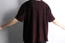 bordeaux color velour × sheer cut-sew