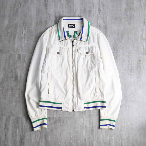 "Dolce & Gabbana" white design trucker jacket