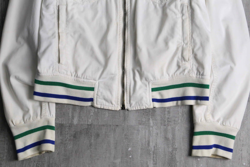 "Dolce & Gabbana" white design trucker jacket