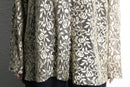 botanical design open collar lace shirt