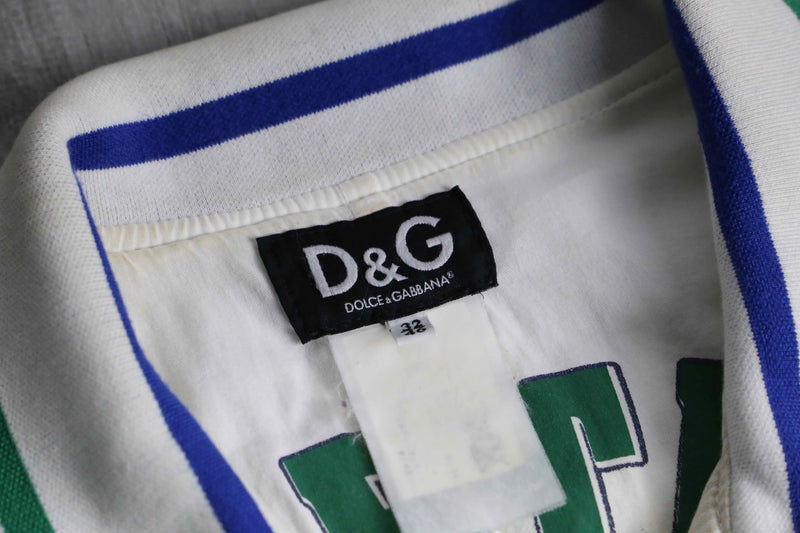"Dolce & Gabbana" white design trucker jacket