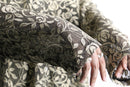 botanical design open collar lace shirt