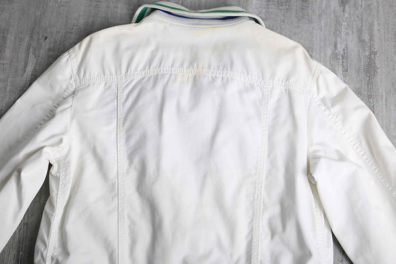 "Dolce & Gabbana" white design trucker jacket