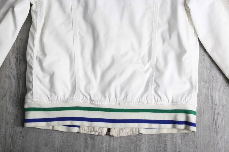 "Dolce & Gabbana" white design trucker jacket
