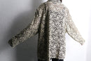 botanical design open collar lace shirt