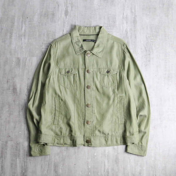 light green lyocell shirt jacket